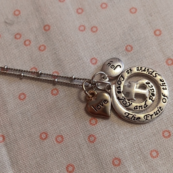 Silver and Gold Tone Fruit of the Spirit Necklace - Picture 8 of 8